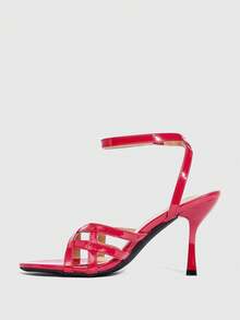 CUCCOO SZL Women's Buckle Design Fashion Daily Wear High Heel Sandals - Red - View 9