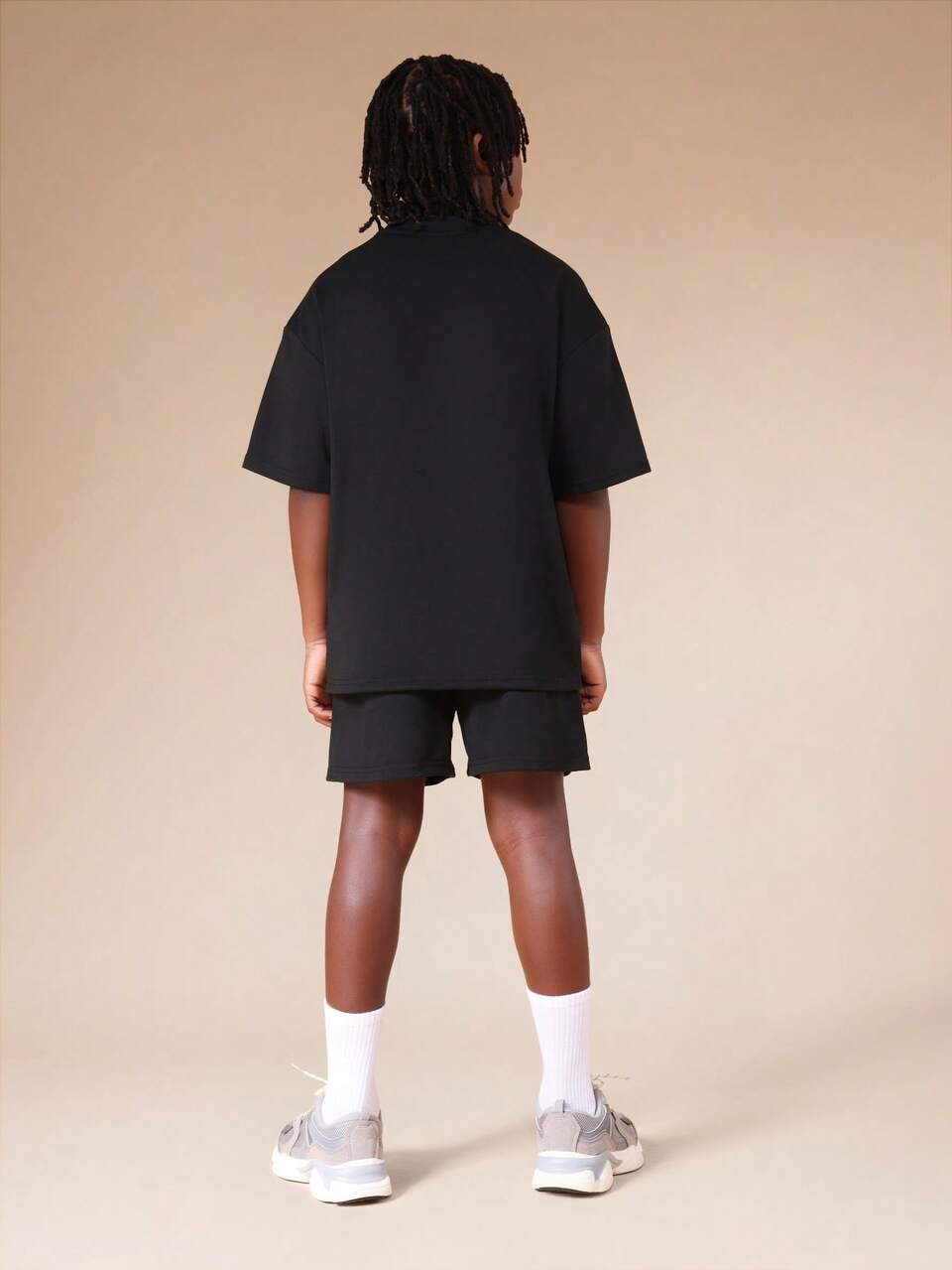 Graphic T-Shirt And Shorts Set With Text Print