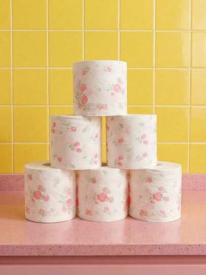 Joivida 8 Rolls Of High-Quality, Attractive Core Toilet Paper, 8 Rolls Of Flushable Toilet Paper, Rose-Patterned Toilet Paper Rolls, Suitable For Various Occasions, Premium And Practical Toilet Paper