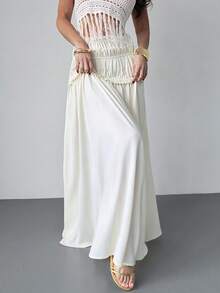 Firerie Women's Elegant Delicate Romantic Valentine's Day White Ruffled Skirt - White - View 5