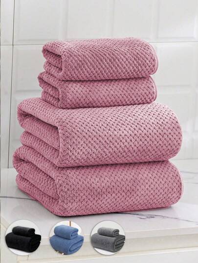 1 st korallfleece, bekväm och mjuk, absorberande, luddfri, snabbtorkande, ananasmönster, schampohandduk/hårhandduk/handduk, lämplig för vuxna, par, hem, daglig användning, ansiktstvätt, bad, handtorkning, hårtorkhandduk för män och kvinnor, 1 handduk eller badhandduk, 1 badhandduk.