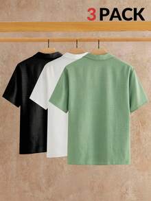 HIMLAND 男士纯色短袖休闲Polo衫 - 彩色 - 查看 2