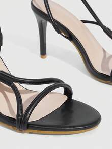 CUCCOO SZL Giày sandal cao gót thời trang nữ thiết kế khóa cài, thích hợp mang hàng ngày. - màu đen - Xem 10