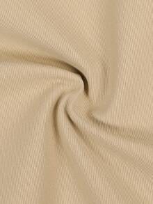 Manfinity Homme Quần short nam màu trơn, kiểu dáng thường ngày, thích hợp cho kỳ nghỉ hè. - Màu Khaki - Xem 6