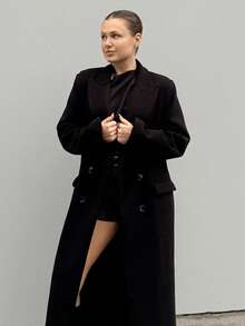Kuleshova Women's Solid Color Minimalist Casual Long Sleeve Blazer ,Women's Winter Clothes, Winter Black,Fall,Fall Clothes For Women - Black - View 6