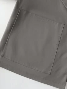 GlowEve CURVE 大码女式休闲宽松纯色风衣外套，秋冬款 - 灰色 - 查看 6