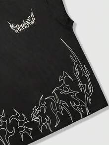 ROMWE MEN Goth Men's Casual Crew Neck Breathable Tank Top, Summer - Black - View 3