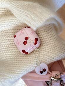 Korean-Style Pink Bow Cherry Earphones, Compatible With Various Wireless Bluetooth Earphones, Fits Most Earphone Cases - Multicolor - View 8