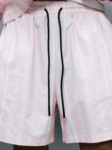 PLAYBOY X SUMWON Quần short thể thao dáng rộng, có dây rút, in logo PB và hình thỏ ở phía sau, thích hợp mặc mùa hè. - Hồng - Xem 7