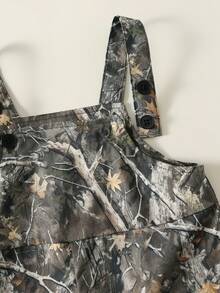 SHEIN Newborn Baby Boy Cute Versatile Casual Military Green Leaf Print Romper - Multicolor - View 7