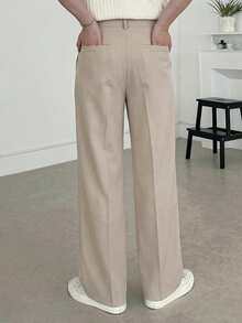 DAZY Men's Solid Khaki Casual Pants, Spring - Khaki - View 2