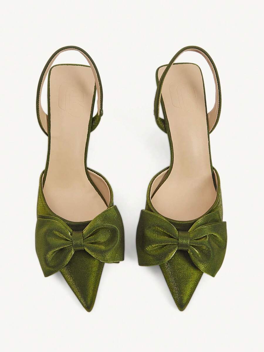 CUCCOO CHICEST Giày cao gót mũi nhọn màu đen thanh lịch, tối giản, phù hợp cho công sở, hẹn hò và các dịp trang trọng. - màu xanh lá - Xem 1