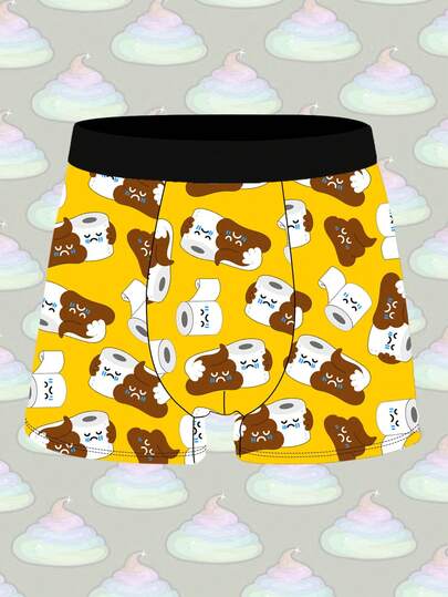 Velminro 男士卡通趣味印花平角内裤