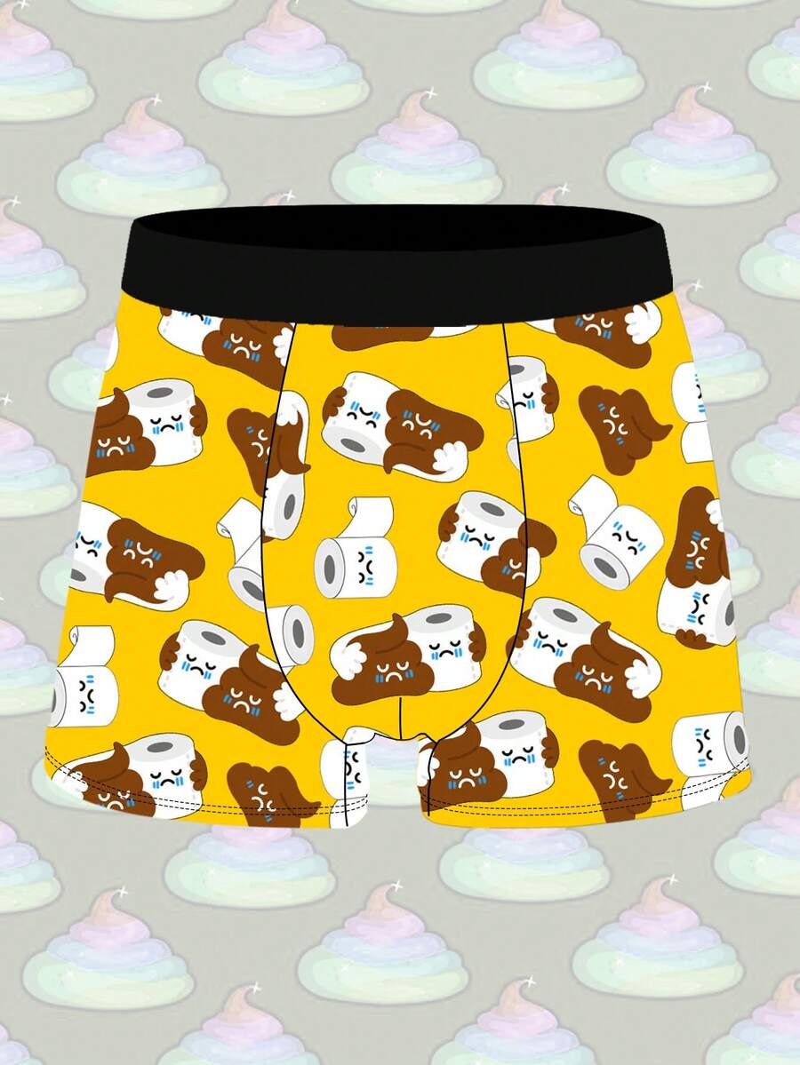 Velminro 男士卡通趣味印花平角内裤