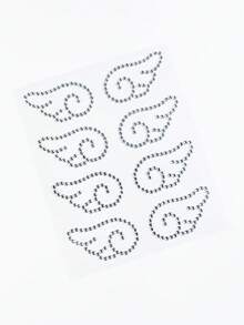 ROMWE Kawaii 1pc Lace Bow, Heart, Star, Bow, Diamond Glitter & Facial Jewel Stickers - White pink blue purple - View 3