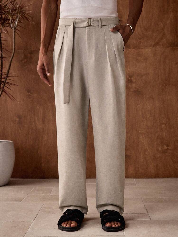 AKNOTIC Men's Coffee Color Solid Corduroy Straight Leg Pants, Suitable For Christmas Party, Banquet, Commute, Business, Autumn/Winter, Boyfriend Gift, Holiday Warm Beige Pants For Men Men's 100 Percent Pleated Trousers Men Men High Waisted Pants Men's Dress Pants Men's Pleated Suit Pants Cargo