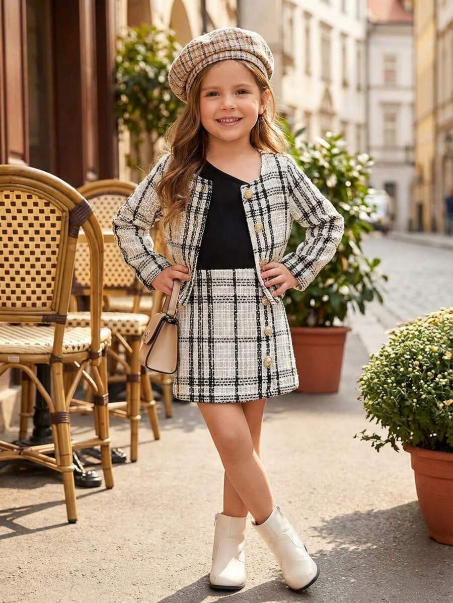 Conjunto de niña elegante - blanco - Ver 1