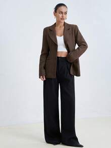 Aveloria Modichic New Stylish Design Casual Long Sleeve Herringbone Blazer With Skirt Hem - Multicolor - View 6