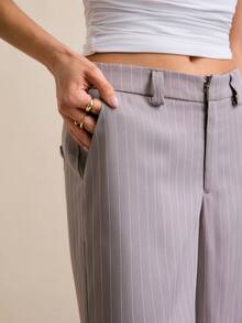 Poéselle 女士休闲通勤条纹阔腿裤 - 彩色 - 查看 5