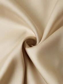 Ellevyn V领缎面衬衫和PU皮裙套装，适合办公室/通勤穿着，也适合女士晚宴穿着。 - 棕色 - 查看 7