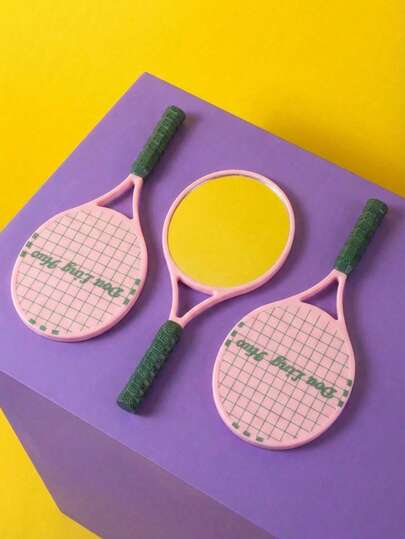 Joivida Lustro do makijażu w stylu sportowym z motywem rakiety tenisowej | Prezenty ślubne dla druhen i sportowców | Przenośne pudełko na kosmetyki, przenośne lusterko ręczne, lusterko z uroczym uchwytem, lusterko do makijażu dla dziewcząt, lusterko w stylu rakiety tenisowej, prezent urodzinowy