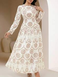 Veilorie 女士保守休闲度假阿拉伯风格连衣裙 - 彩色 - 查看 5