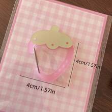 Joivida 1个镂空草莓登山扣钥匙扣，可爱甜美风格，包包挂饰，适用于背包、钱包、钥匙，户外徒步旅行装饰，送给女孩和女士的礼物 - 彩色 - 查看 3