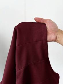 SHEIN EZwear Women's Spring New Apricot Woven Thin Blazer In Fall/Winter - Burgundy - View 6