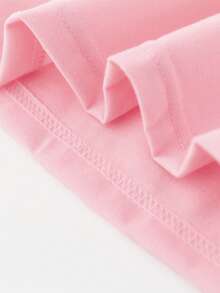 女童休闲蝴蝶印花短袖T恤，夏季 - 粉色 - 查看 5