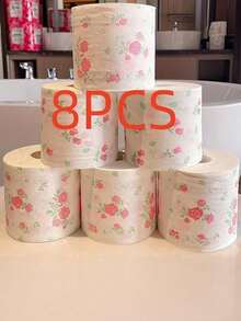 Joivida 8 Rolls Of High-Quality, Attractive Core Toilet Paper, 8 Rolls Of Flushable Toilet Paper, Rose-Patterned Toilet Paper Rolls, Suitable For Various Occasions, Premium And Practical Toilet Paper - Multicolor - View 19