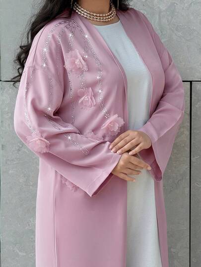 Al Najma 女士镶钻3D花卉装饰长袍