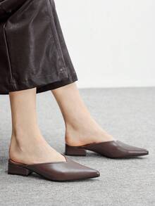 CUCCOO BIZCHIC 25cm Spring/Summer New Pointed Toe Brown Slip-On Fashion High Heel Pumps, Casual Style Valentine's Day - Brown - View 5