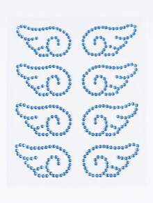 ROMWE Kawaii 1pc Lace Bow, Heart, Star, Bow, Diamond Glitter & Facial Jewel Stickers - White pink blue purple - View 6