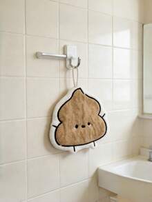 Joivida 1条可悬挂珊瑚绒手巾，印有便便或纸巾图案，超强吸水速干，厨房抹布，家居浴室装饰新奇礼物 - 彩色 - 查看 9