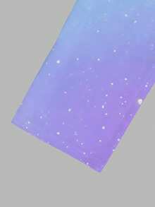 1 Set Tween Girls Casual Fashionable Cute Cartoon K-POP Gradient Colorful Print T-Shirt And Shorts Set, Summer Outfit - Multicolor - View 6