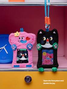 Joivida 1PC Elephant Black Cat Card Holder ID Badge Wallet Phone Pouch Transparent Campus Bus Card Work Lanyard Coin Key Organizer Bag Charm - Multicolor - View 10