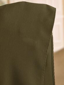 Al Najma Plus Size Women's Embroidered V-Neck Turkish Maxi Dress, Arabic Traditional Long Robe - Army Green - View 8
