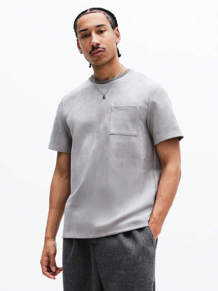 Crew Neck Short Sleeve Pocket Tee