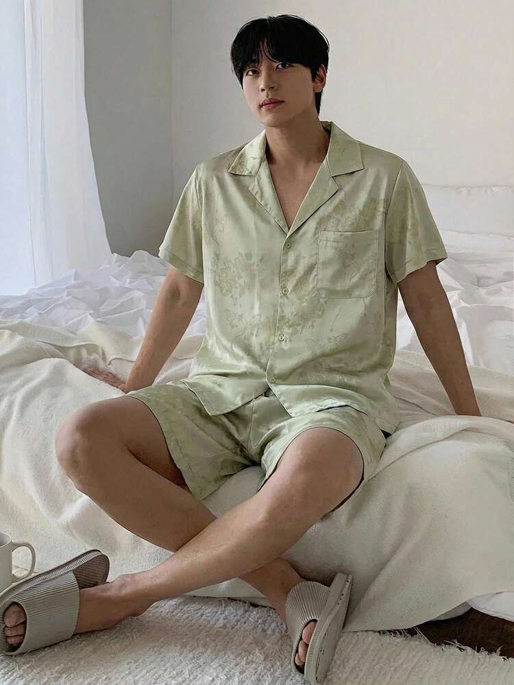 Men's Summer Shorts & Shirt Pajama Set