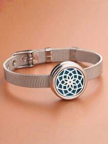 Wholesale Stainless Steel Aroma Diffuser Bracelet, Adjustable Essential Oil Diffuser, Perfume Bracelet. - Royal Blue - View 13