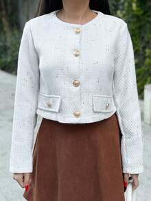 Durrani Popal 纯色灯芯绒喇叭 A 字裙棕色 - 棕色 - 查看 3