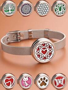 Wholesale Stainless Steel Aroma Diffuser Bracelet, Adjustable Essential Oil Diffuser, Perfume Bracelet. - Royal Blue - View 1