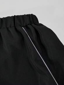 Sparklyn Bộ 2 món áo thun và quần dài kiểu dáng thường ngày dành cho nữ tuổi teen, in hình ngôi sao trắng trên ngực, dây rút trang trí màu trắng, thích hợp cho đi dạo, mua sắm, đi học, có thể phối cùng áo khoác hoặc áo vest. - màu đen - Xem 5