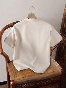 一件时尚中东风印花衬衫，适合青少年男孩，面料柔软舒适，适合外出、摄影、上学、运动等场合，百搭设计。 - 杏色 - 查看 2