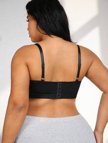 NudeFit Reggiseno senza fili tinta unita minimalista per taglie comode - nero - Visualizzare 2