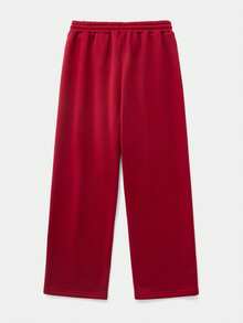 Manfinity VCAY 2pcs Men's Casual Hoodie Set, Red Color Printed, Spring/Autumn - Red - View 4