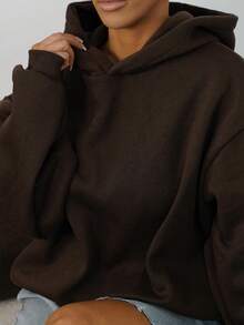 SAYEHFBABY Women Sweatshirts - Chocolate Brown - View 3