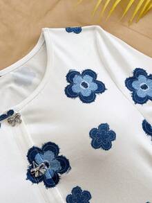 Soleia 夏季度假女装 夏季假期 女士休闲衬衫 白色上衣 女士碎花圆领短袖休闲上衣 - 彩色 - 查看 4