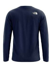 The North Face Simple Dome Men's Long Sleeve T-Shirt Navy Blue - Black - View 2