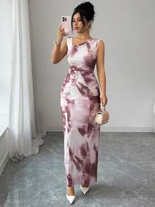 Elenzga Women's Minimalist Print Sleeveless Dress - Multicolor - View 4